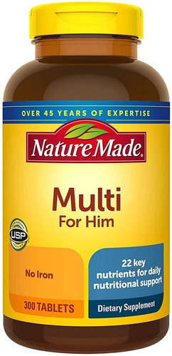 Multivitaminas Para Hombre Nature Made 300 Tabletas