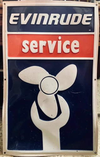 Cartel Publicitario Evinrude Service Motores Marinos 80x50cm