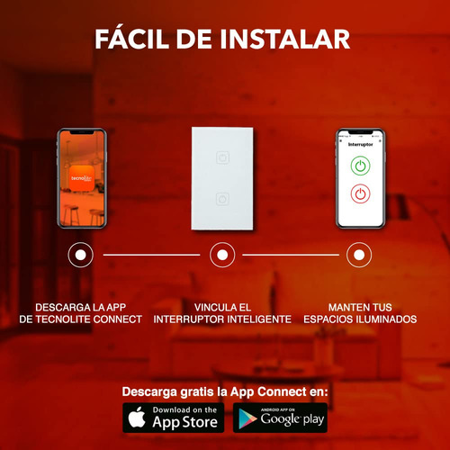 Tecnolite Connect Apagador Inteligente Wi-fi 2 Botones