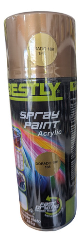 Pintura Acrílica Spray Bestly Dorado Plateado