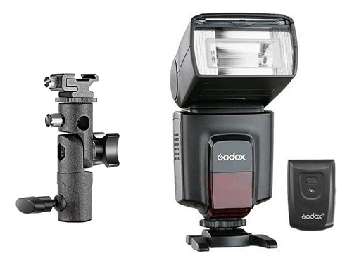 Flash Godox Speedlite Tt520ii + Bracket Acero Soporte Tipo B Negro