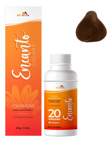 Kit Beleza Ruiva Encanto Colors 6.4 E Oxigenada 20vol 6% Tom Louro Escuro Cobre