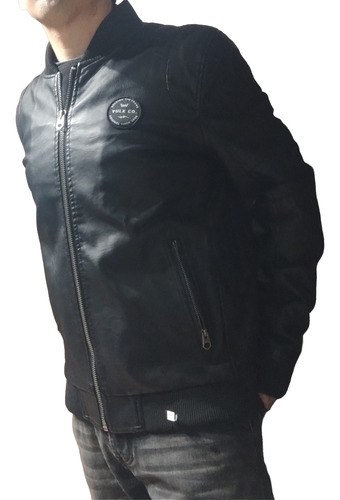 Campera Eco Cuero Deluxe Vulk Negro Liso L