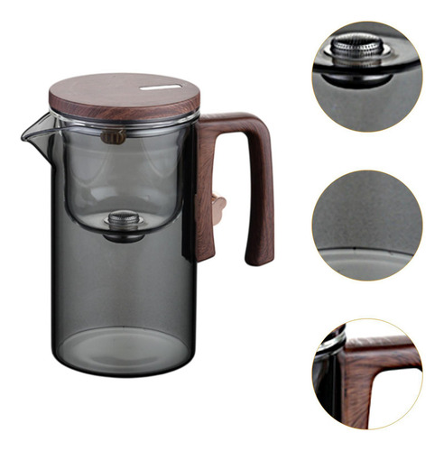 Tetera De Vidrio Tetera De Con Infusor Tetera De Gris 720ml