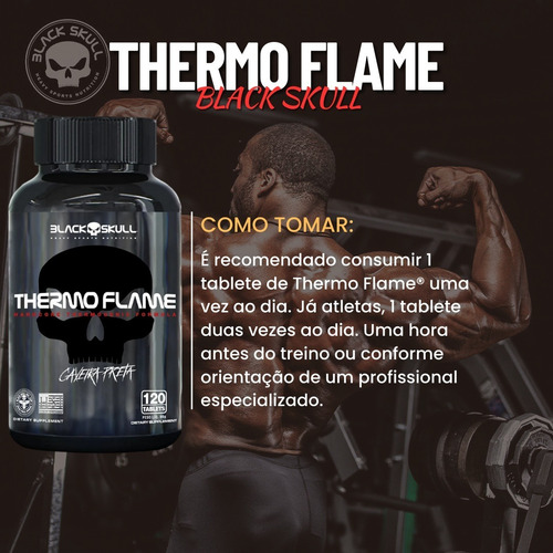Thermo Flame TermogĂȘnico Pote Com 120 Tabletes - Black Skull