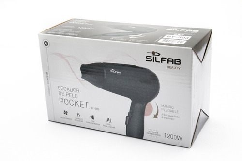 Secador Pelo Portatil Compacto Liviano Mango Plegable Silfab