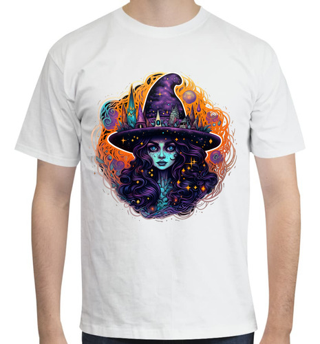 Playera Bruja Halloween Psicodélica - Hechicera - Terror