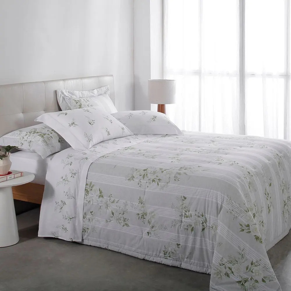 Jogo de Cama Casal Buddemeyer Gran percalle Blanche Estampado 4 Pçs