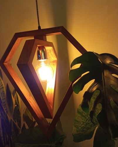 Lámpara Colgante De Madera Rubí Envío Gratis!!