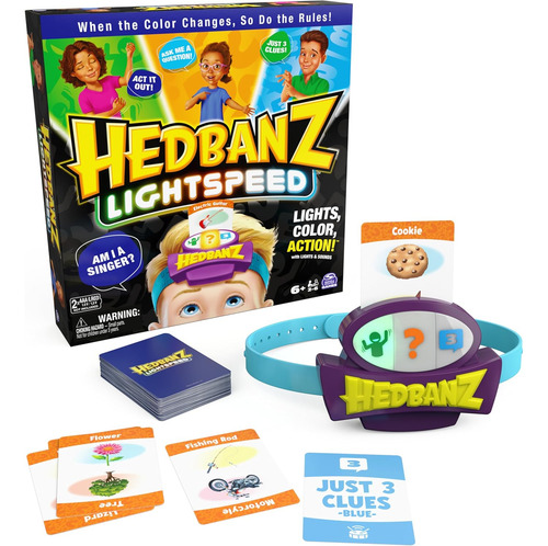 Hedbanz Lightspeed - Juego Con Luces Y Sonidos, Juegos Famil