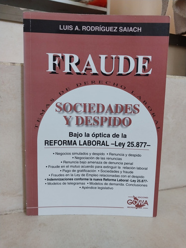 Fraude Sociedades Y Despido Reforma Laboral Rodríguez Saiach