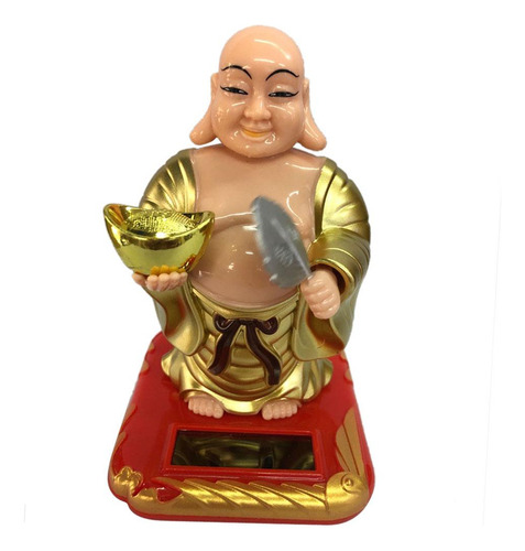 Estatua De Buda Con Columpio De Flores Con Energía Solar,