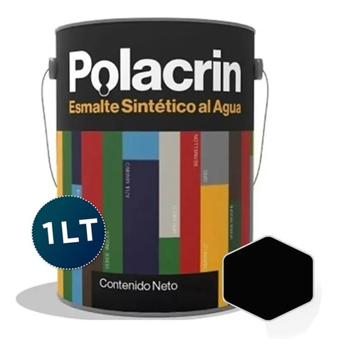 Esmalte Sintetico Al Agua X 1 Lt Blanco/negro Polacrin