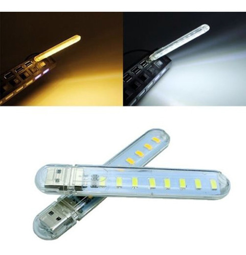 Mini Luminária 8led Usb Portátil Formato Pen Drive Lamp Edc