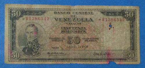 Billete De 50 Bs De 1970 R-7