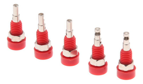 5 Piezas 2mm Conector Banana Socket Panel Terminal Rojo