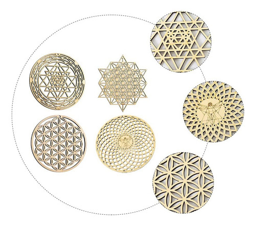 4 Piezas De Arte De Geometría Sagrada Para Pared Con Forma D