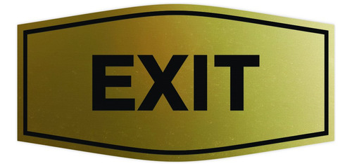 Fancy Exit Sign (oro Cepillado) - Mediano
