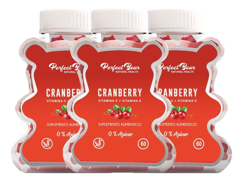 Cranberry  Arándanos Rojos Vitamina C Y E ,gomitas 3 Meses