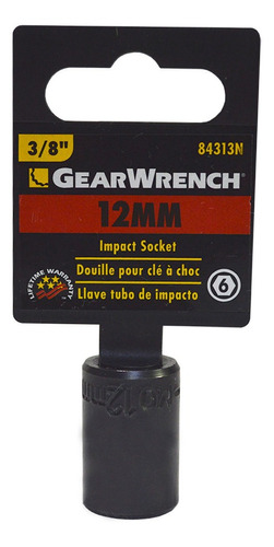 Dado Impacto 3/8 De 6pts  De 12mm Gearwrench 84313n