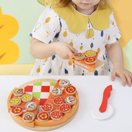Juguete De Pizza De Madera, Accesorios De Cocina, Juguete De