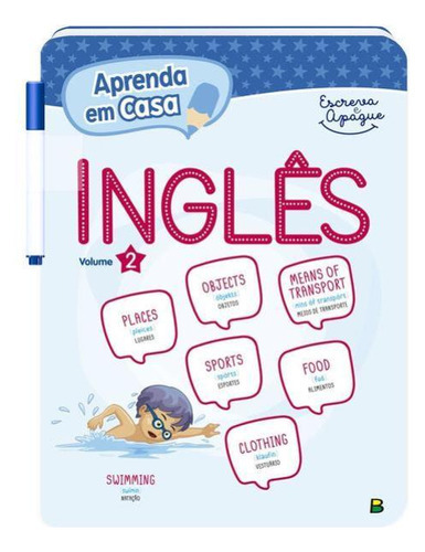 Aprenda Em Casa Escreva E Apague: Inglês V2, De © Todolivro Ltda.. Editora Brasileitura, Capa Mole Em Português