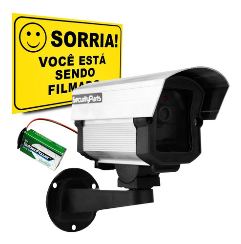 Imagem 1 de 7 de Micro Câmera Falsa C/ Led A Pilha Sem Fio Security Parts