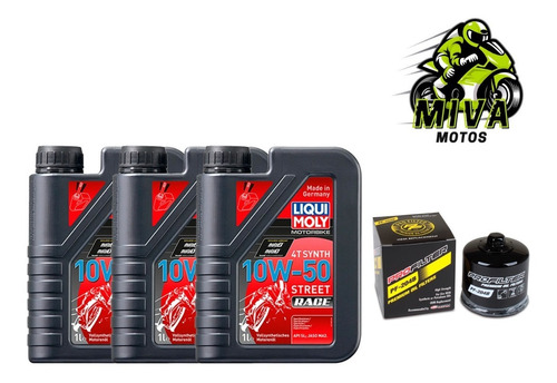 Kit R3/a, Mt03, Xj6, Mt07, R6 3l Liqui Moly 10w50+ Profilter