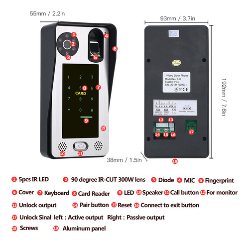 Timbre Con Intercomunicador Wifi De 10 Pulgadas Con Acceso P