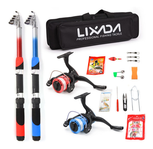 Kit Completo De Pesca Lixada Con Caña 2.1 M Y Carrete 2 Pzs.