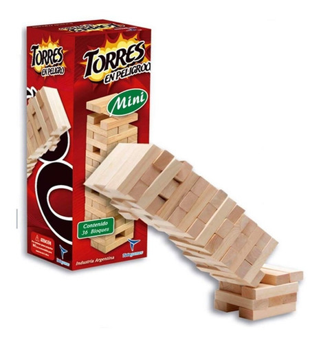 Juego Tipo Jenga Mini Torre En Peligro