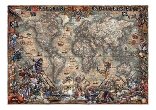 Puzzle Rompecabeza 2000 Pzas Mapa De Piratas Educa 18008