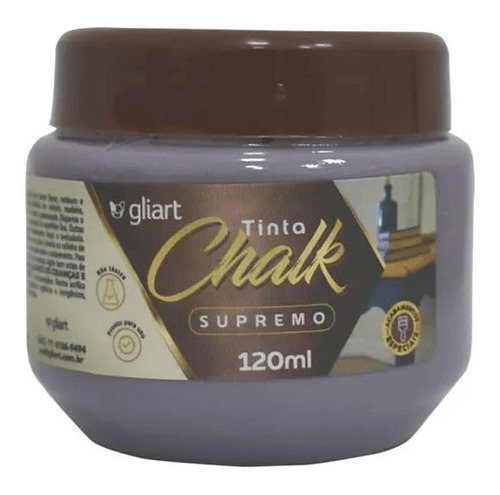 Tinta Chalk Para Artesanato Super Cobertura Gliart 120ml Cor Cinza Cromo