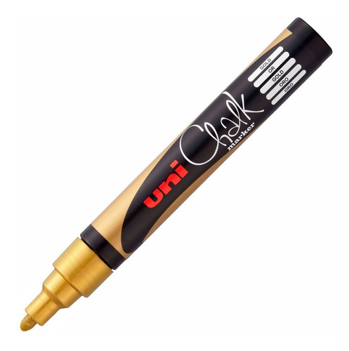 Marcador De Tiza Uniball Dorado 1.8 - 2.5mm Uni Chalk Pwe-5m