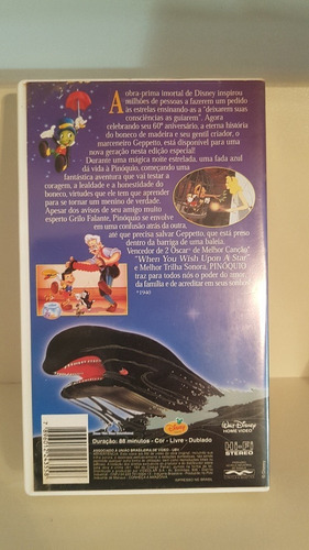 Imagem 2 de 2 de Pinóquio - Clássicos Disney - Vhs Original