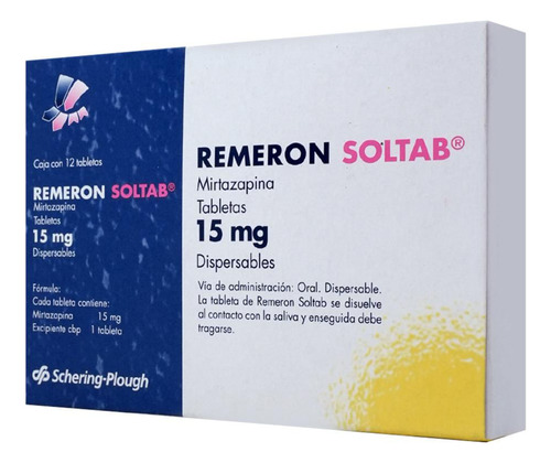 Remeron Soltab 15mg 12 Tabletas 15mg Caja Con 12 Tabletas