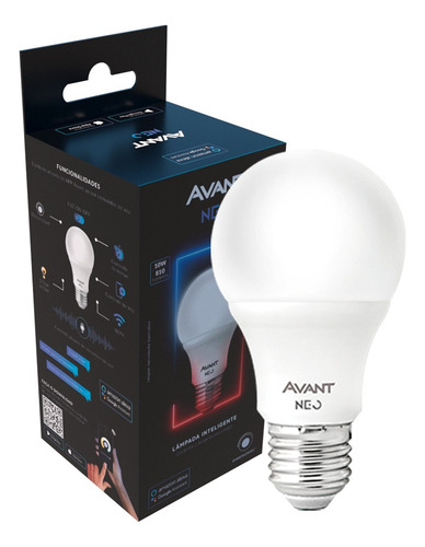 Kit 2 Lampada Led Pera Smart Inteligente Wi Fi 15w 2700K/6500K Branco Quente/Neutro/Frio E27 Cod:290048229-2 Avant Neo