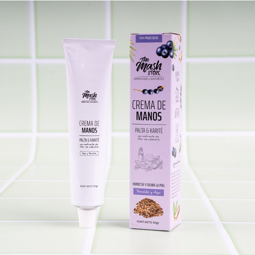 Imagen 1 de 10 de Crema De Manos Para Piel Seca Aroma A Sándalo Y Acai