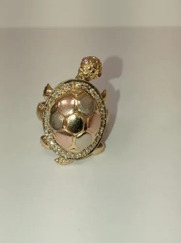 Anillo De 14k Oro Amarillo Motivo Tortuga 10.4 Grs