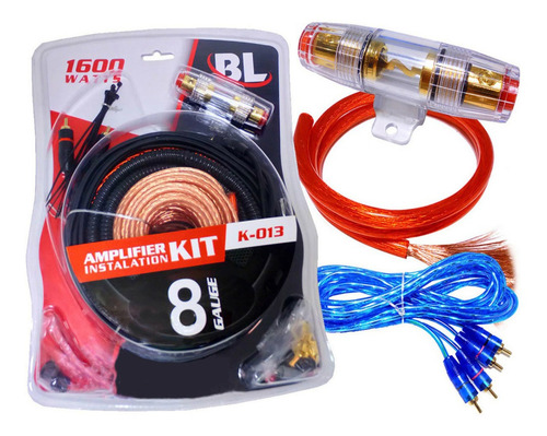 Imagen 3 de 7 de Kit De Cables 8 Gauge K-013 Para Potencia Hasta 2500w Audio