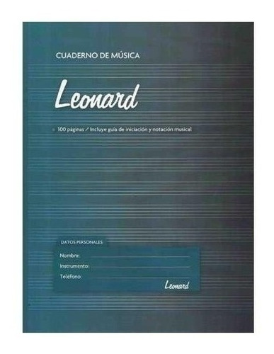 Cuaderno Pentagramado Espiralado 50 Hojas Leonard Lnd-50