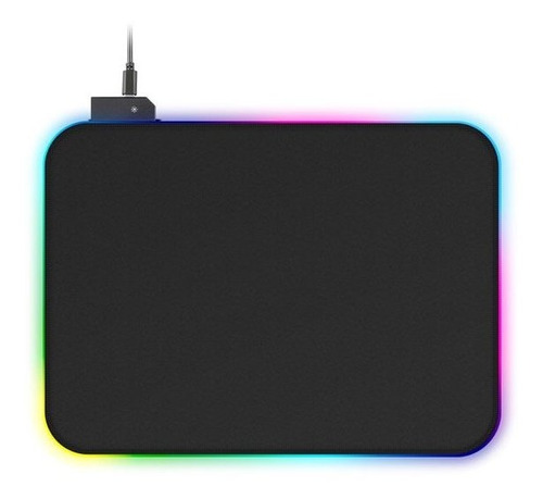 Mousepad Gamer Led Rgb Usb 30x25cm Negro Weibo K7