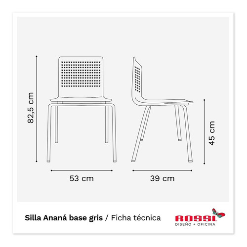 Imagen 6 de 6 de Silla Diseño Ananá Plástica Apilable Reforzada