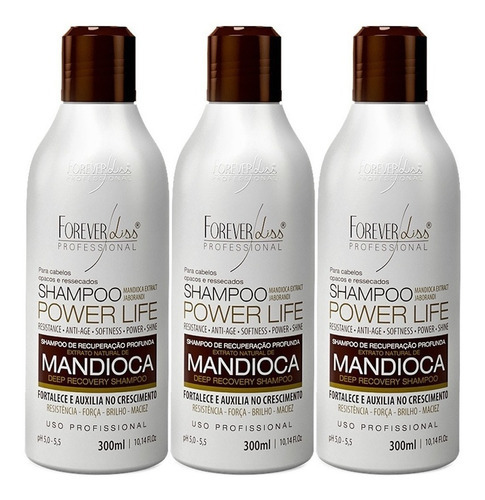  03 Forever Liss Shampoo Mandioca Power Life 300ml