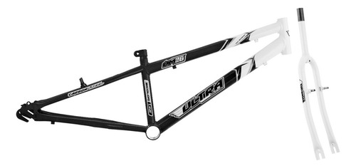 Quadro Aro 26 Ultra Bikes Em Aço Carbono Com Garfo Rebaixado Cor Preto Fosco