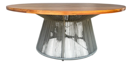 Mesa Com Tampo Em Madeira Cumaru 2,20ø Área Externa/gourmet