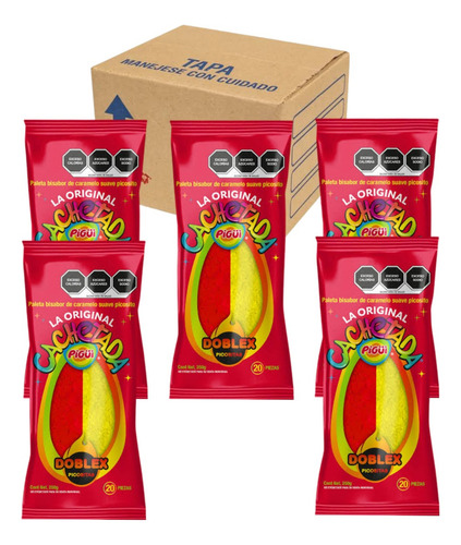 Paleta Cachetada 1200pz Bi Sabor Caramelo Suave Picosa