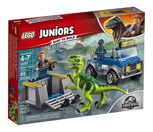 Lego Juniors 10757 Jurassic World Camion Rescate Raptor