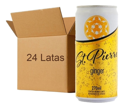 24x Água Tônica St Pierre Ginger Lata 270ml