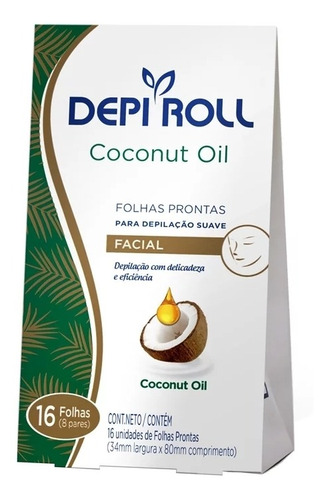 Folhas Prontas Para Depilacao Facial Coconut Oil Depiroll